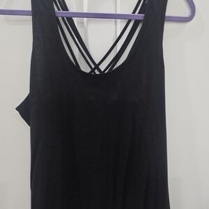 Fabletics Black Strappy Tank Top, Size XL
